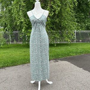 Turquoise Floral Midi Sz L